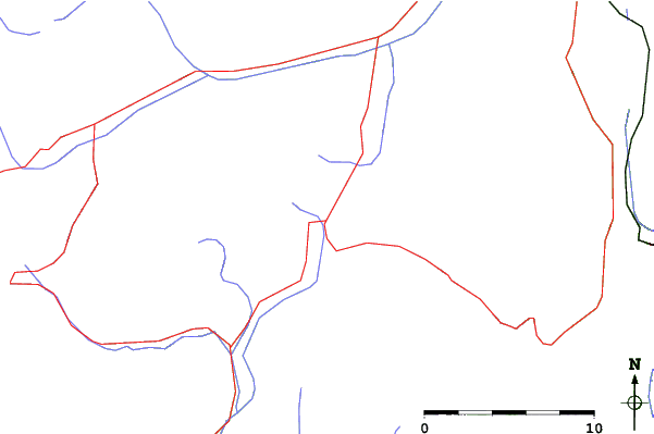 Roads and rivers close to Madonna di Campiglio