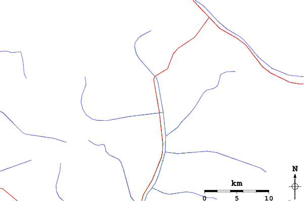 Roads and rivers close to Manali (Himachal Heli-Ski)