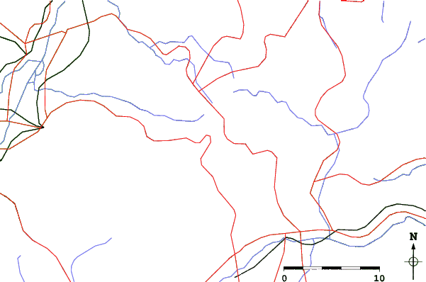 Roads and rivers close to Manza Onsen