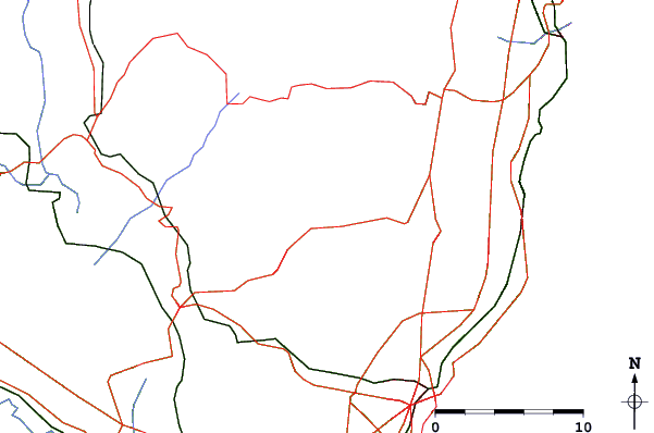 Roads and rivers close to Mount Etna Sud Rifugio Sapienza Nicolosi