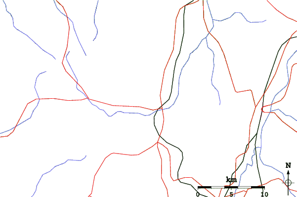 Roads and rivers close to Myoko Ikenotaira Onsen