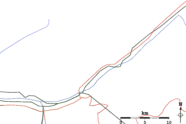 Roads and rivers close to Riederalp - Aletsch