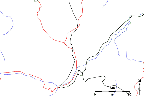 Roads and rivers close to Roccaraso