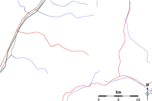 Roads and rivers close to Val Gardena