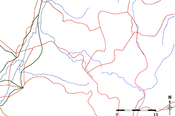 Roads and rivers close to Shiga Kogen-Hasuike
