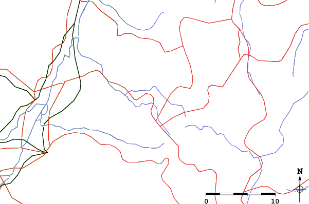 Roads and rivers close to Shiga Kogen-Sun Valley