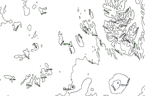 Snjofell neighbourhood contours