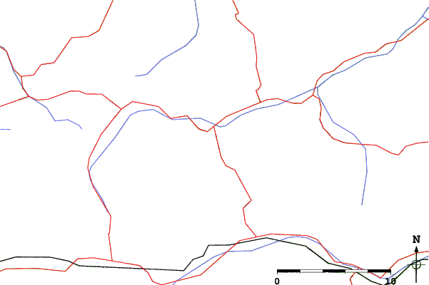 Roads and rivers close to Steeg im Lechtal