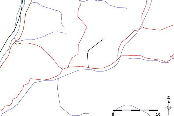 Roads and rivers close to Tesero Pampeago