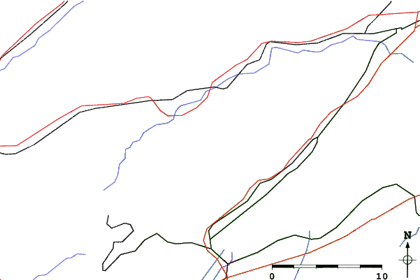 Roads and rivers close to Val-de-Travers / La Robella